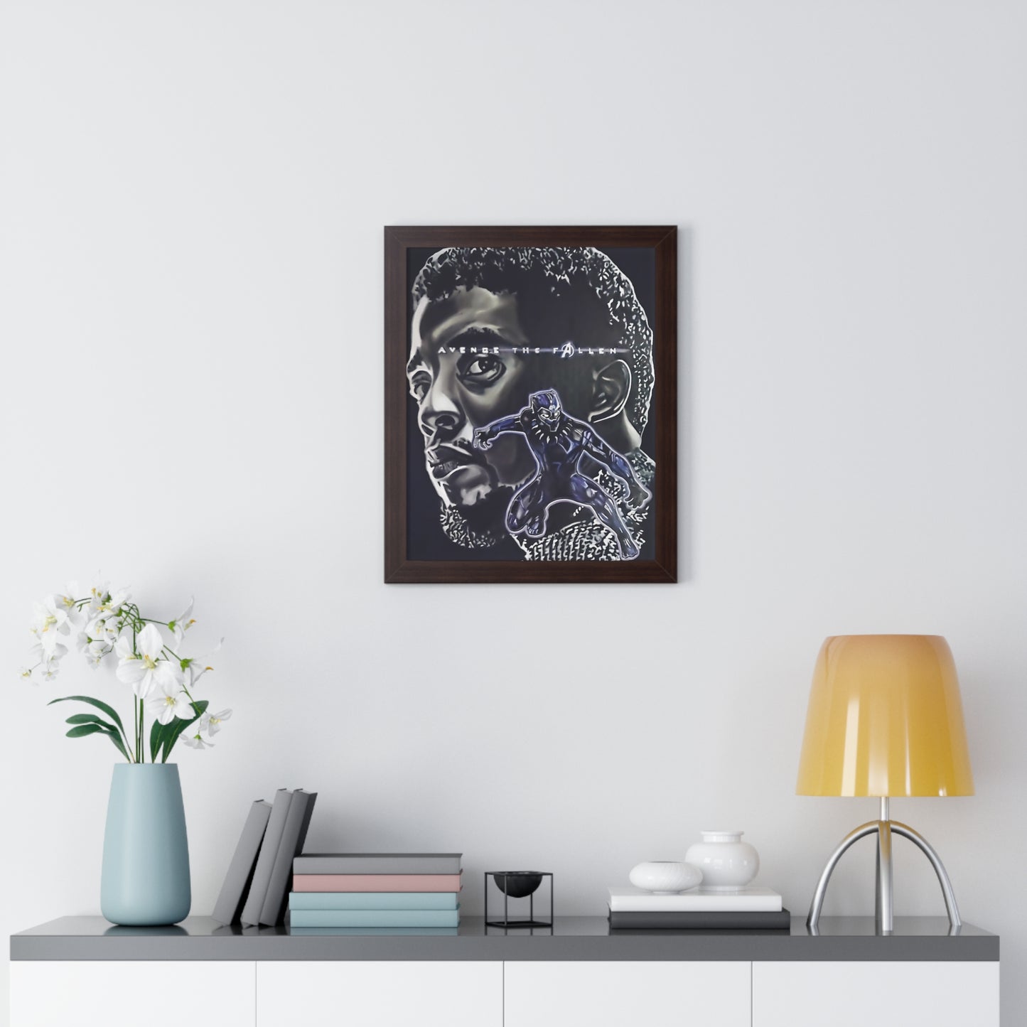 Avenge the Fallen Black Panther Framed Vertical Poster