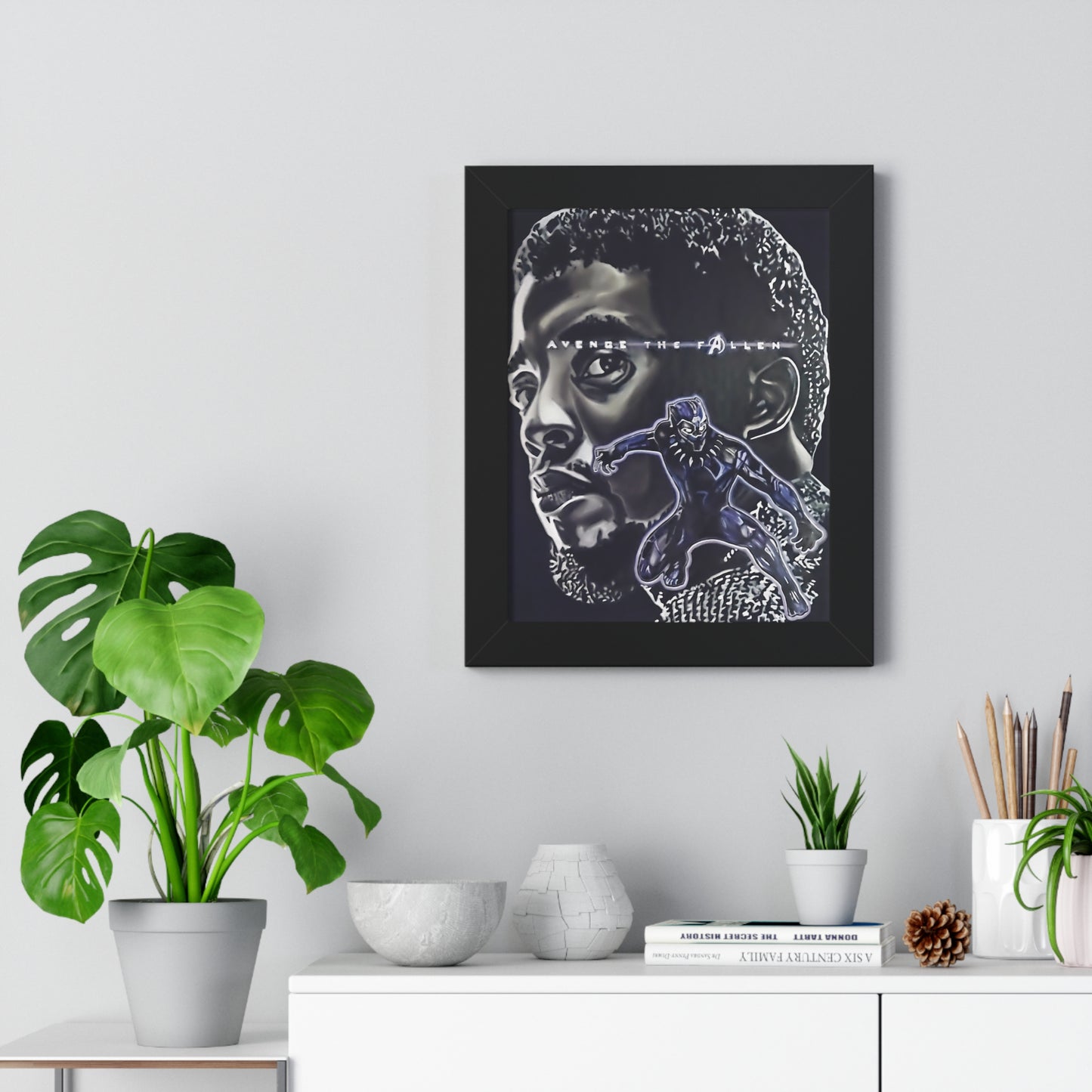 Avenge the Fallen Black Panther Framed Vertical Poster