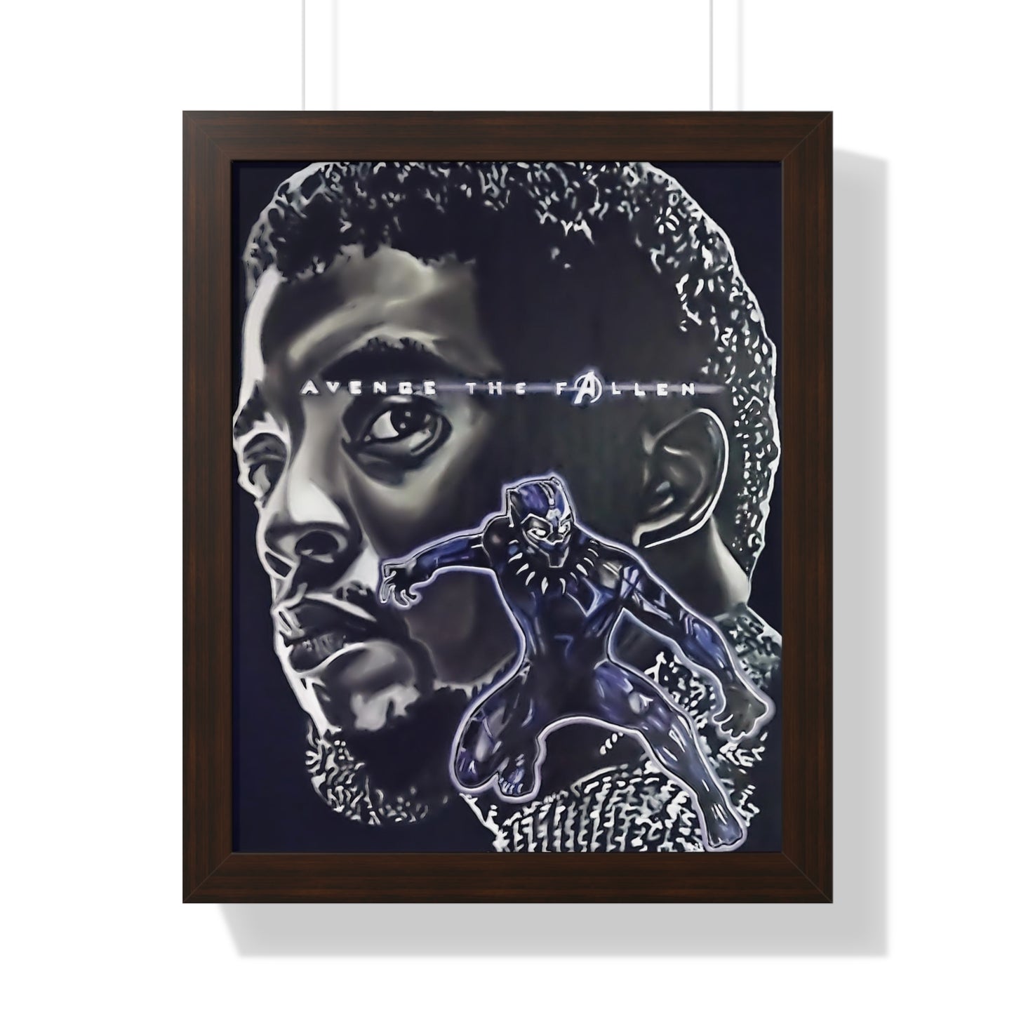 Avenge the Fallen Black Panther Framed Vertical Poster