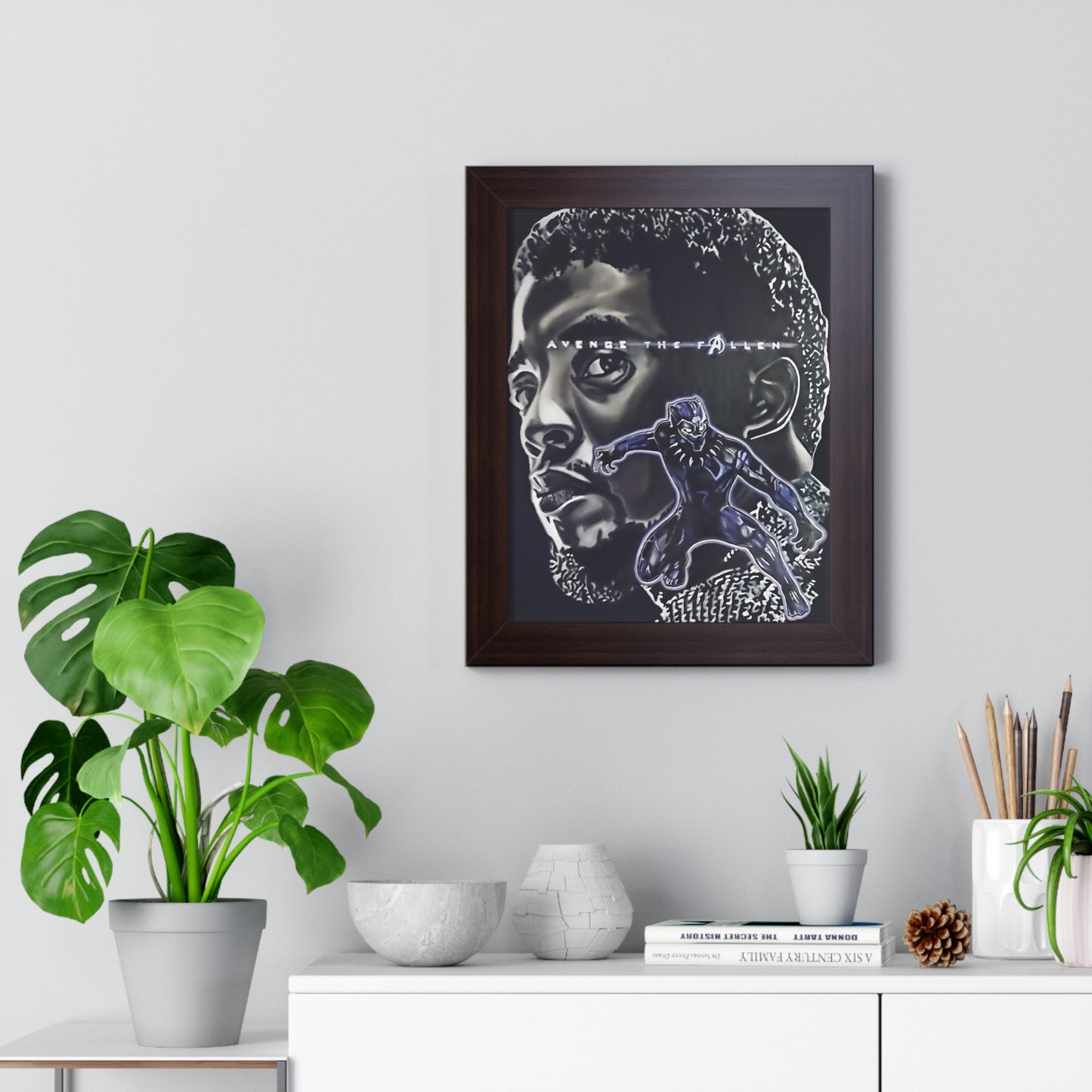 Avenge the Fallen Black Panther Framed Vertical Poster