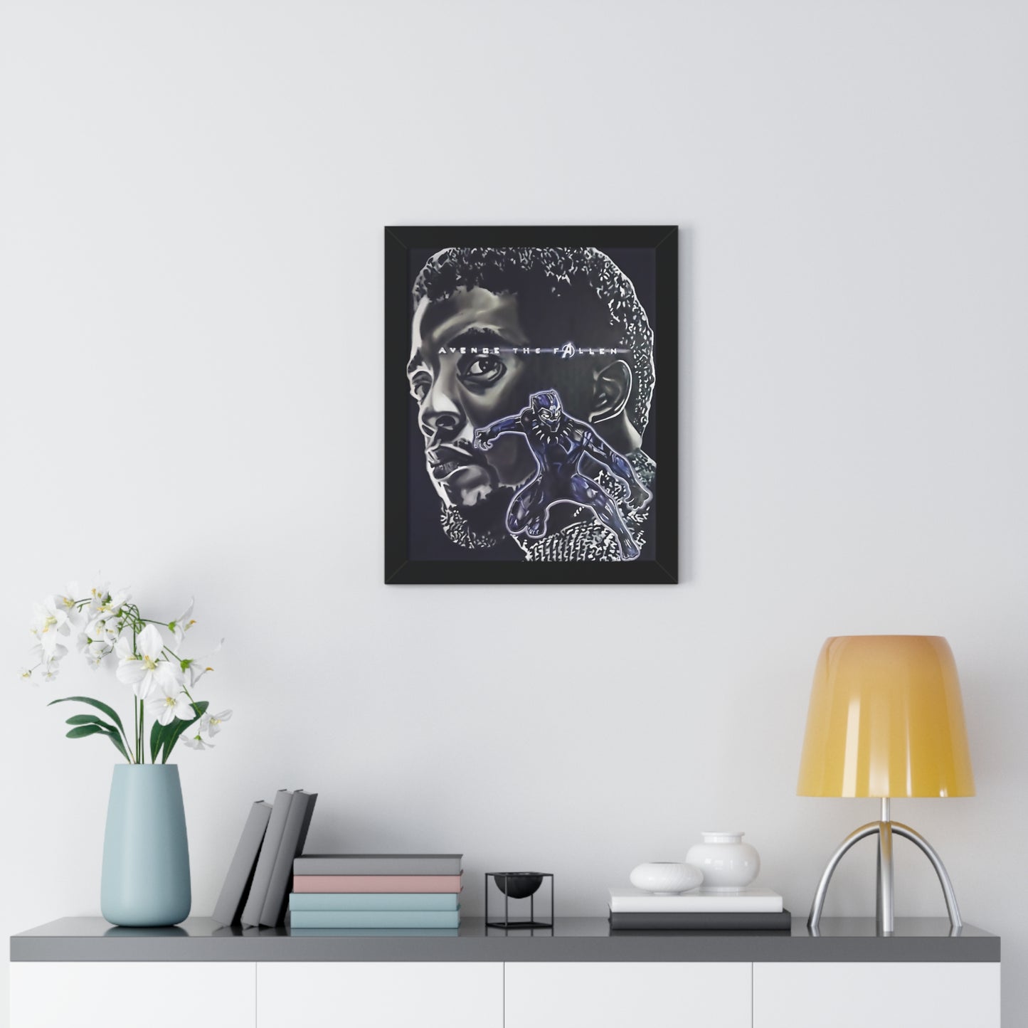 Avenge the Fallen Black Panther Framed Vertical Poster