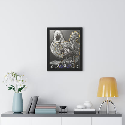 Mamba Mentality Kobe Bryant Framed Vertical Poster