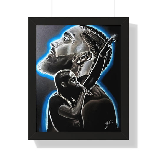 Dedication Nipsey Hussle Framed Vertical Poster