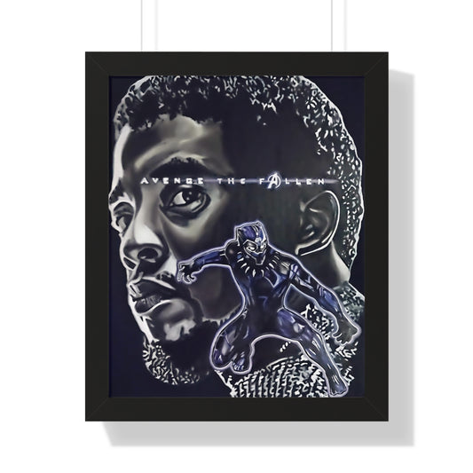 Avenge the Fallen Black Panther Framed Vertical Poster